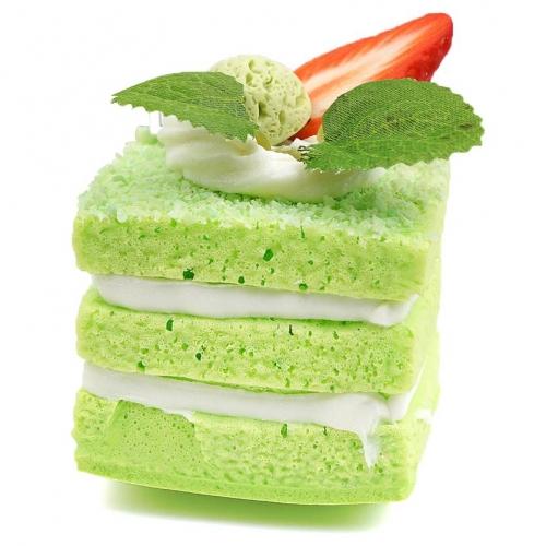 조각 케익 모형 사각 녹차 6.6cm 진열 케이크 장식 후식 디저트 인조 베이커리 PU리얼