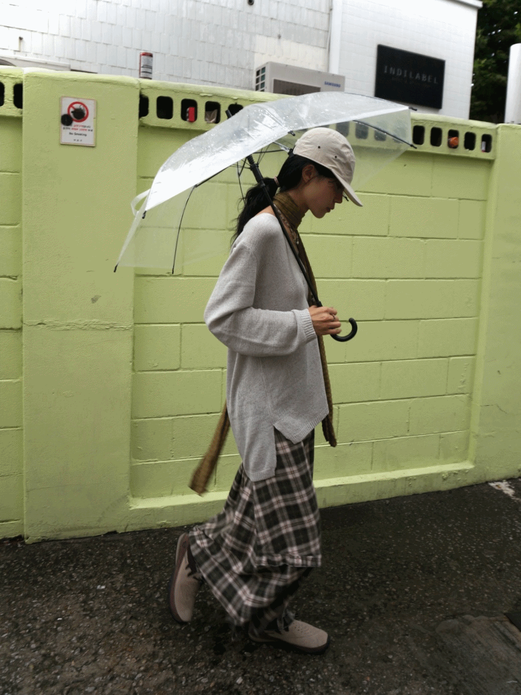 praha check frill skirt