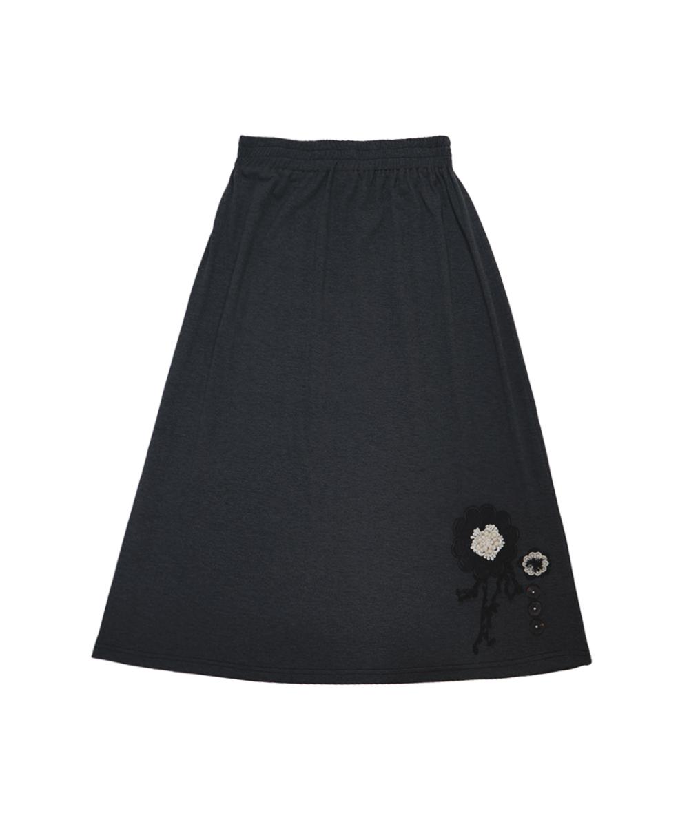 CORSAGE LONG SKIRT [CHARCOAL]_3/26부터 순차발송