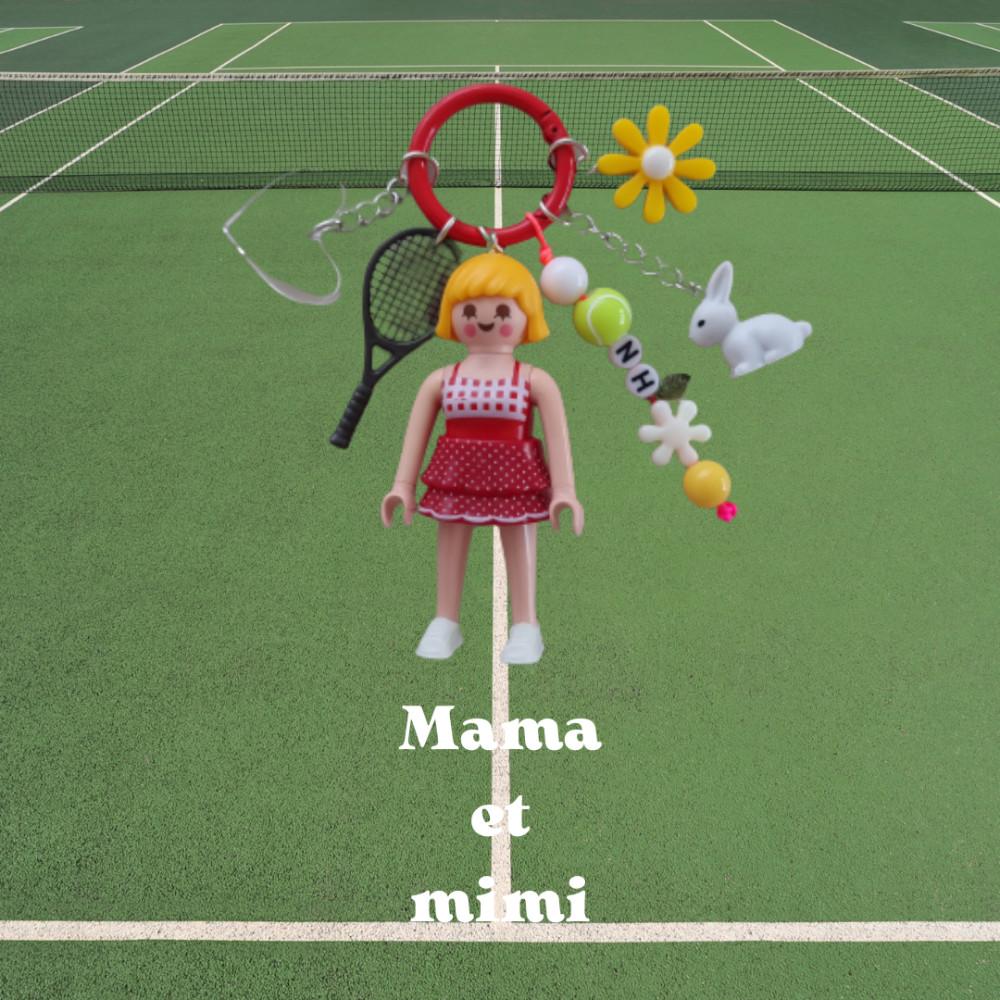 플레이모빌키링 테니스걸 자동차 키홀더 가방백참 캐릭터 이니셜 열쇠고리