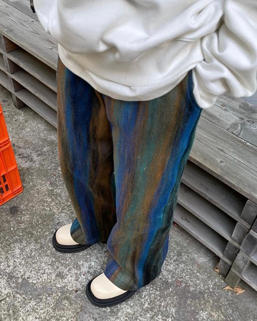 오로라 와이드 팬츠 2color (파랑 당일)