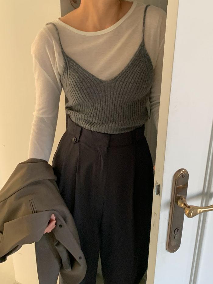 캐시미어 니트 뷔스티에 (2color)