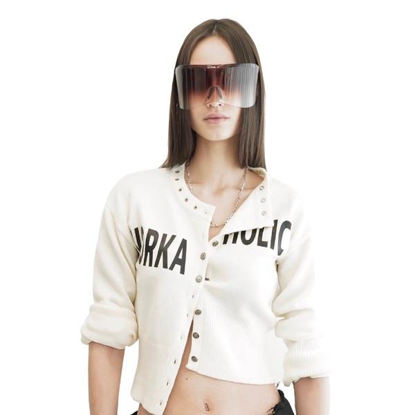 [WRKHLC] HALF AND HALF CARDIGAN IN IVORY