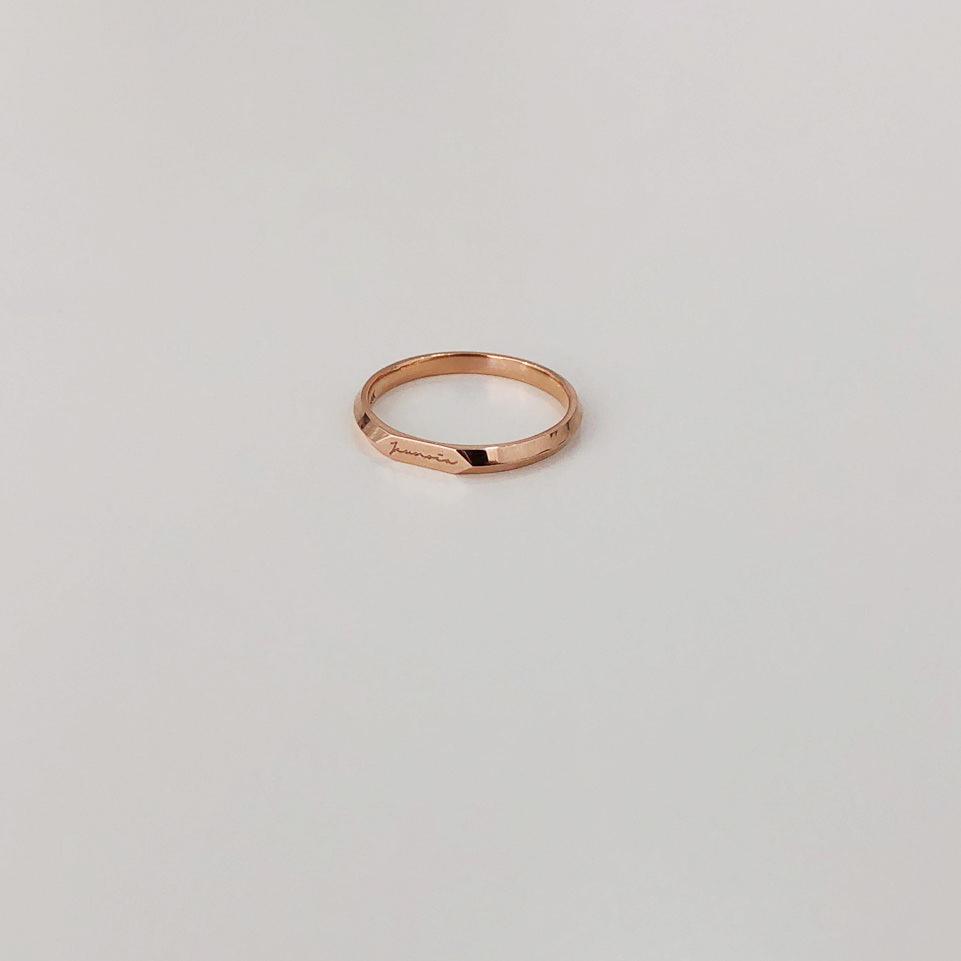 14K 18K 스몰 코너 이니셜 각인 스탬프 링 반지