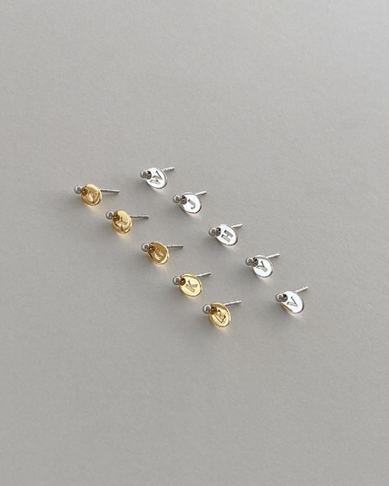 실버 925 올데이 미니멀 팬던트 포인트 이니셜 이어링 유니크 스터드 2mm 볼 귀걸이