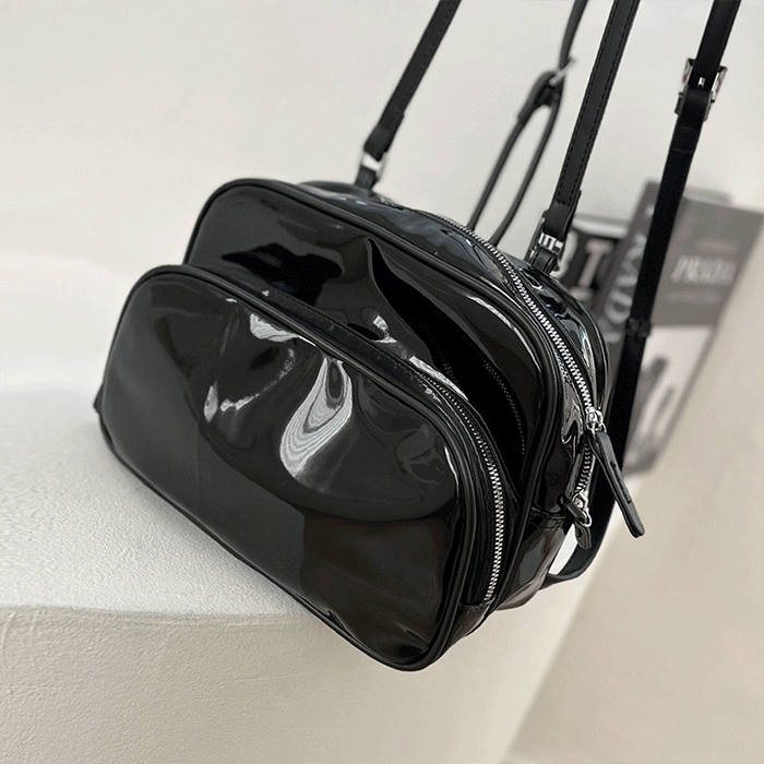 [유광소재/MD소장!] 로제인 에나맬 스퀘어 미니 백팩 가방