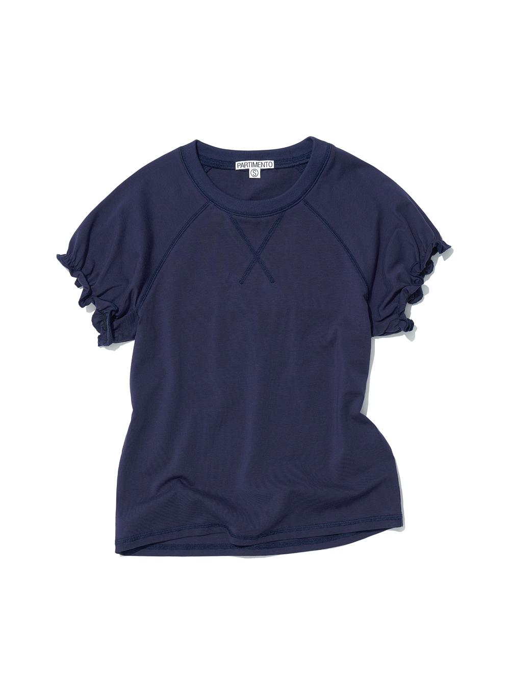 [WOMEN] RAGLAN PUFF SHORT SLEEVE TEE_NAVY
