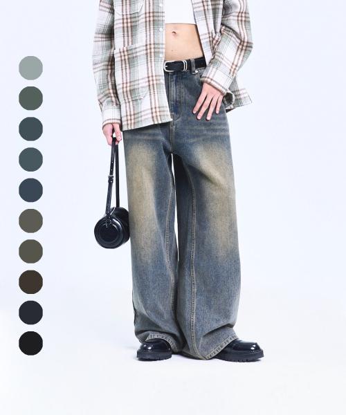87-STAN 워싱 와이드 데님팬츠 10COLOR