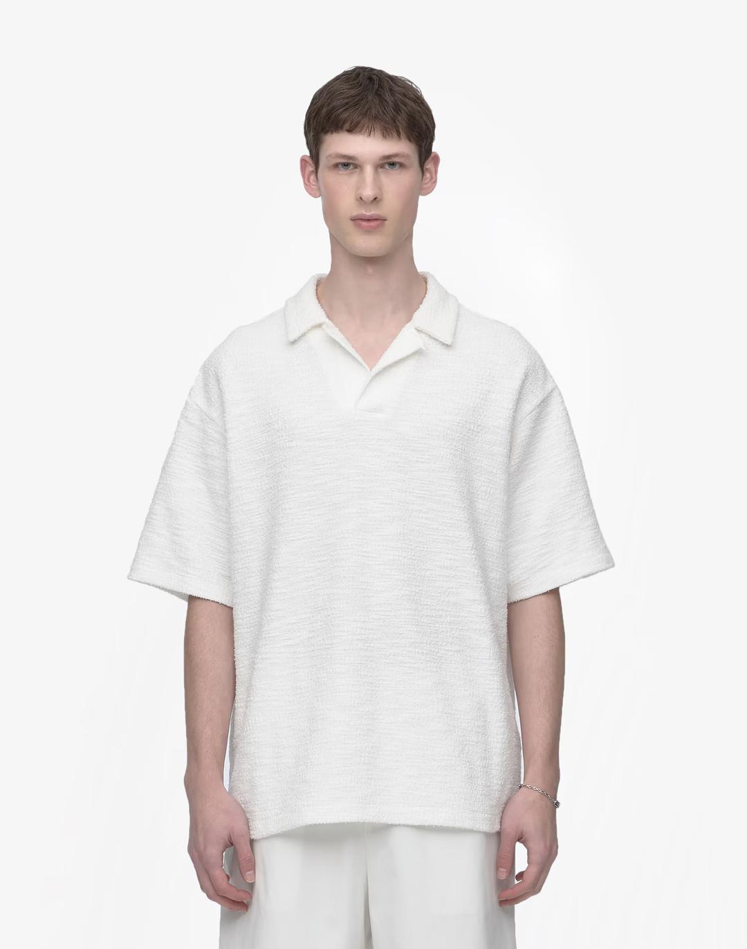 트위드 세미오버핏 반팔 티셔츠