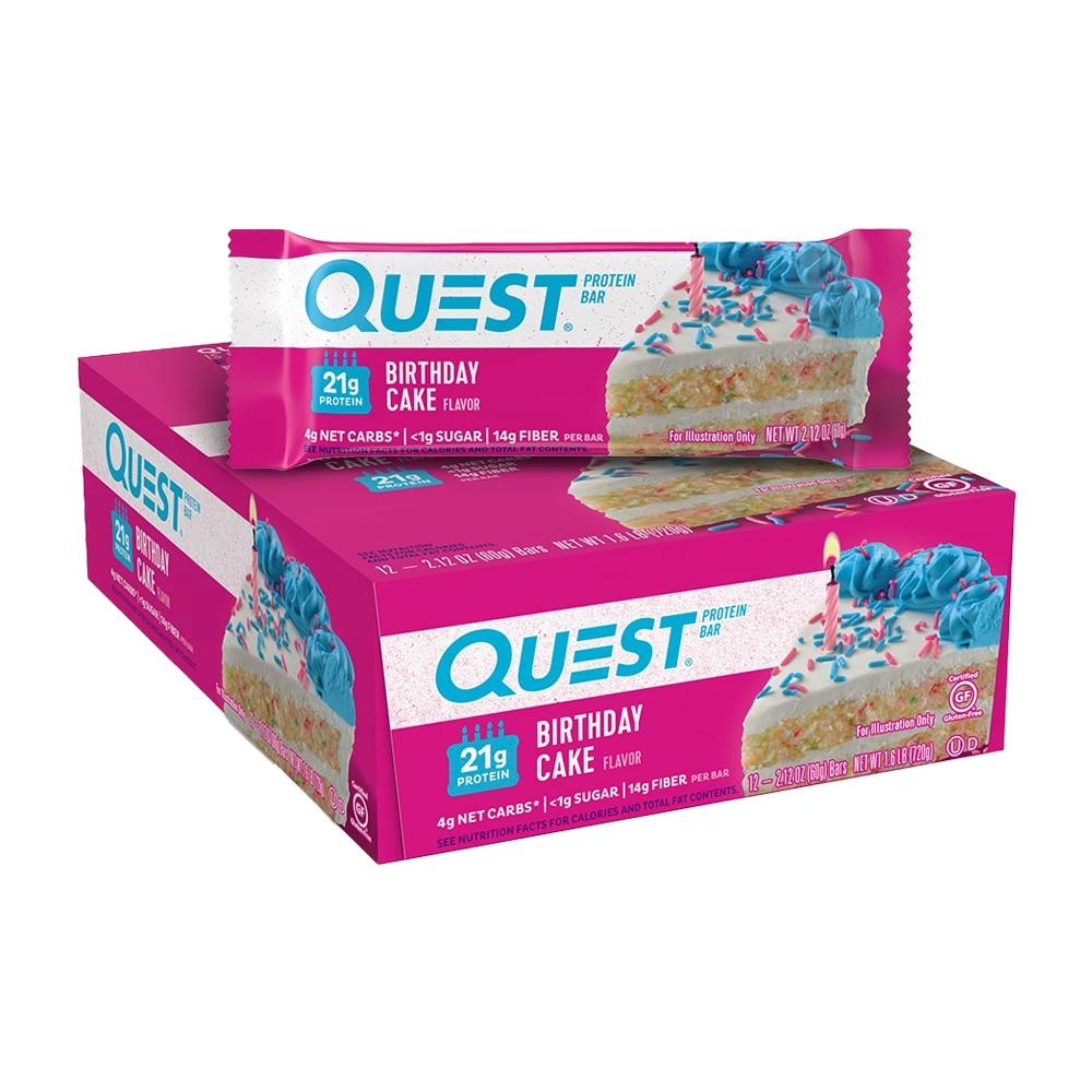 퀘스트 바 프로틴 바 벌쓰데이 케이크, 12 개입