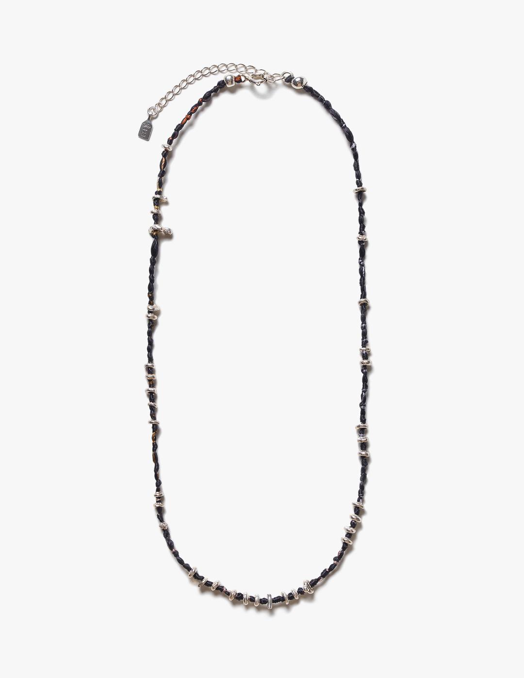 COLOR SILK NECKLACE_VER.02 [BLACK/IVORY/GREEN]