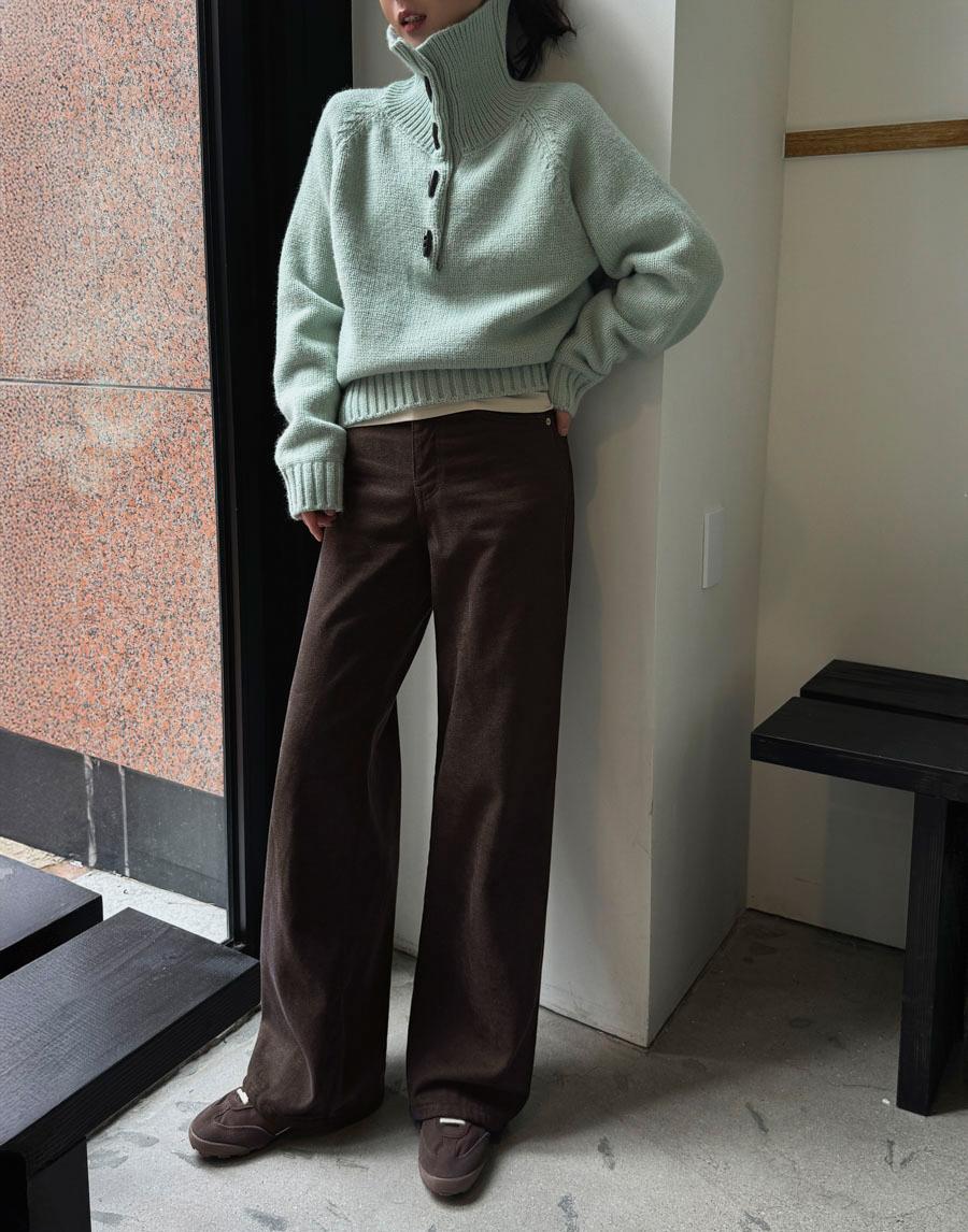 소프트 양기모 와이드팬츠