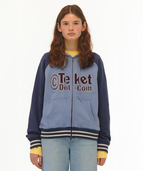 테켓(TEKET)  Tilted Zip-Up Hoodie Blue - 사이즈 & 후기 | 무신사