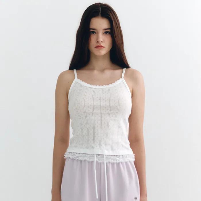 Punching Lace Sleeveless White