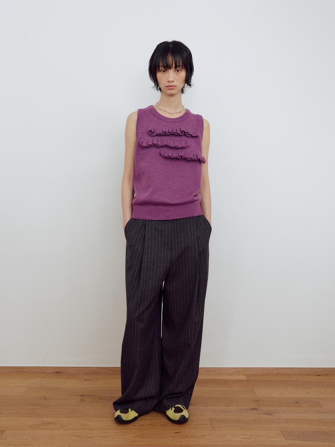 [2차 리오더] STRIPE WIDE PANTS_CHARCOAL