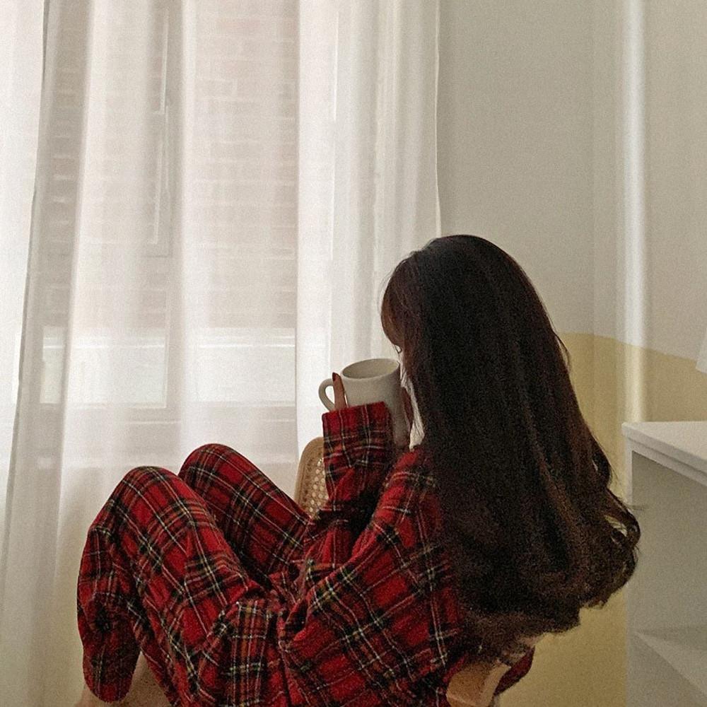 [2컬러] 크리스마스 타탄체크 체크 면 잠옷세트 홈웨어 파자마세트