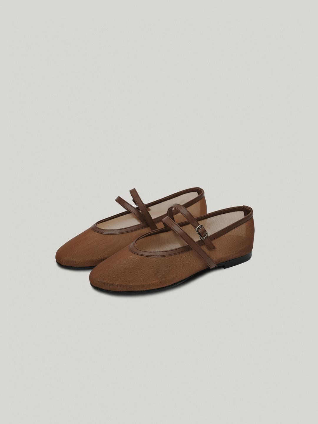 DOUBLE STRAP MESH FLAT (MESH BROWN)