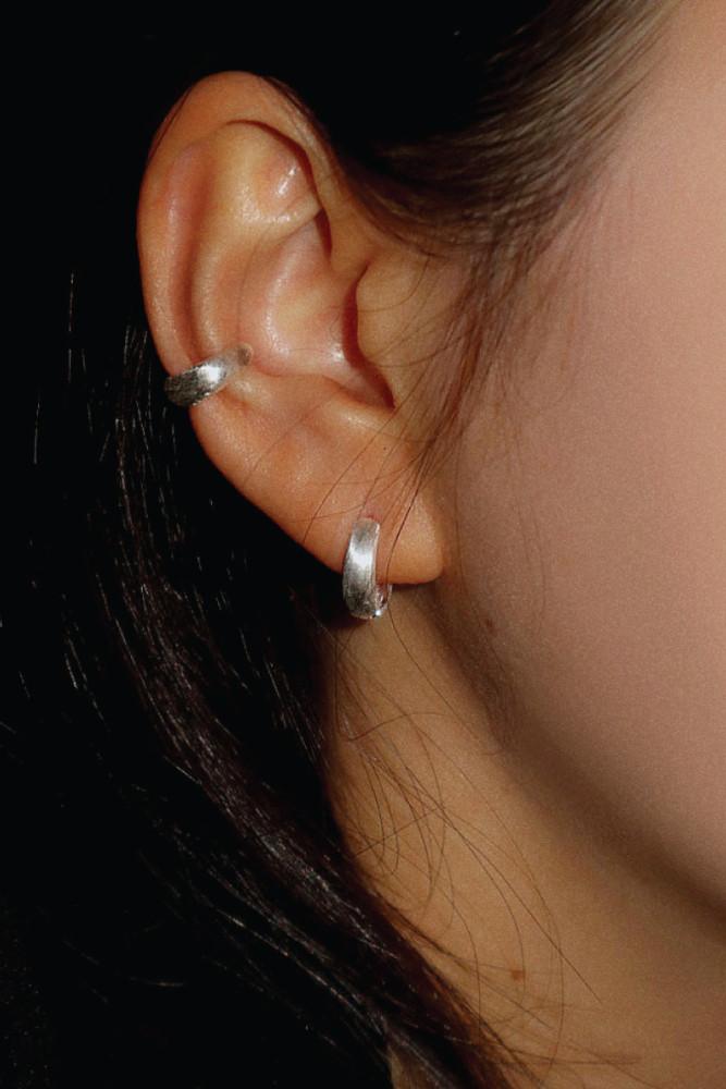 925silver 무광 물방울 원터치 귀걸이 (2 color) - 무드크로키