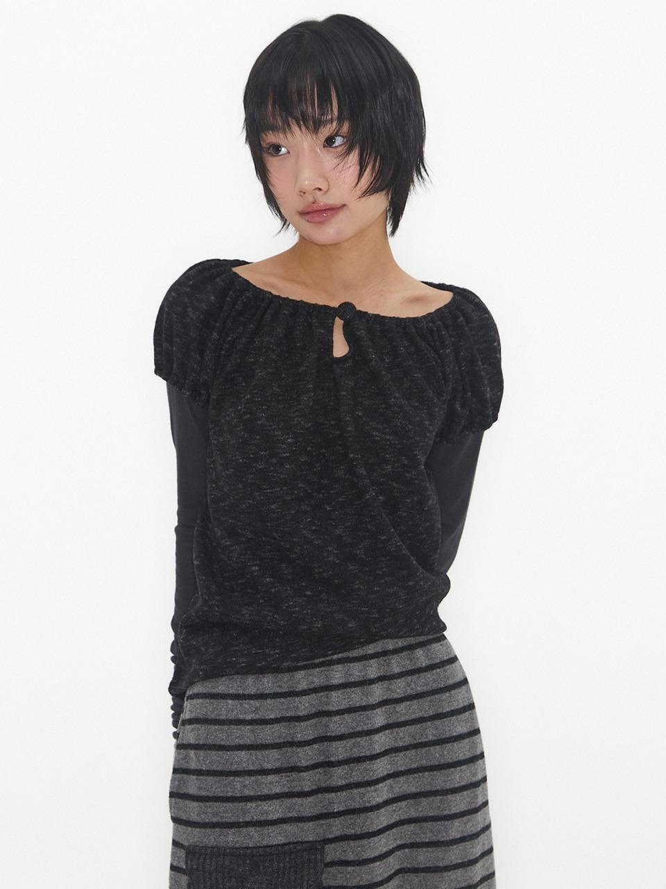 MELLOW PUFF TOP CHARCOAL