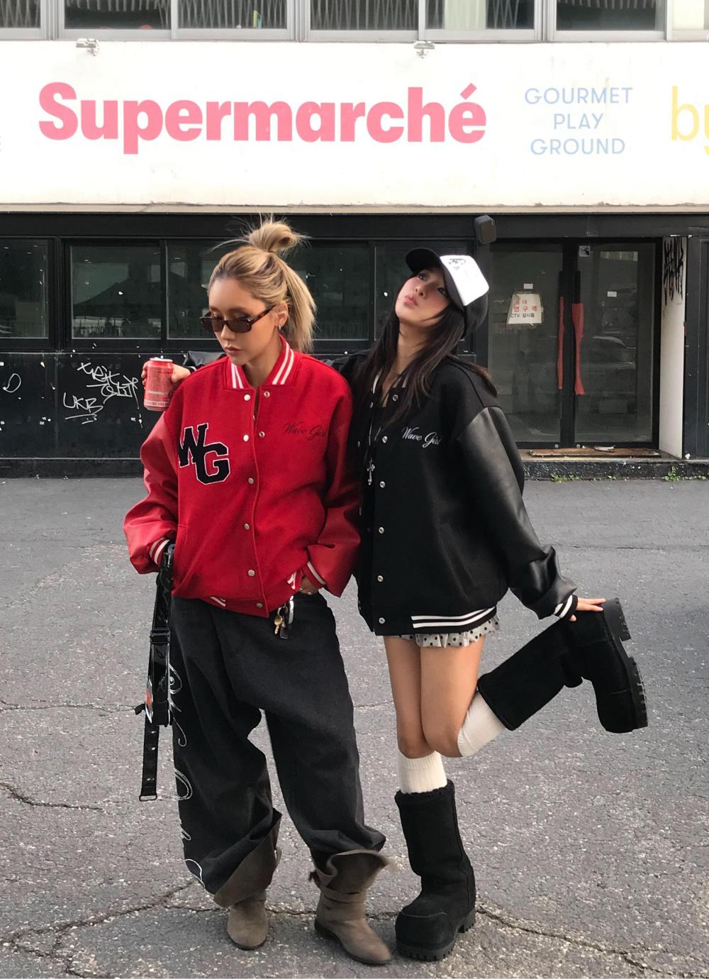 Wave Girl Baseball Jacket