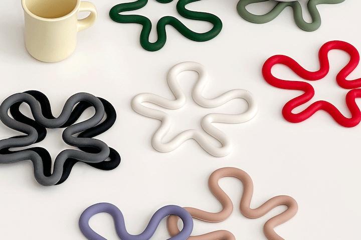 8colors 물결 냄비 받침대 실리콘 주방 홈카페 인테리어 소품 냄비받침