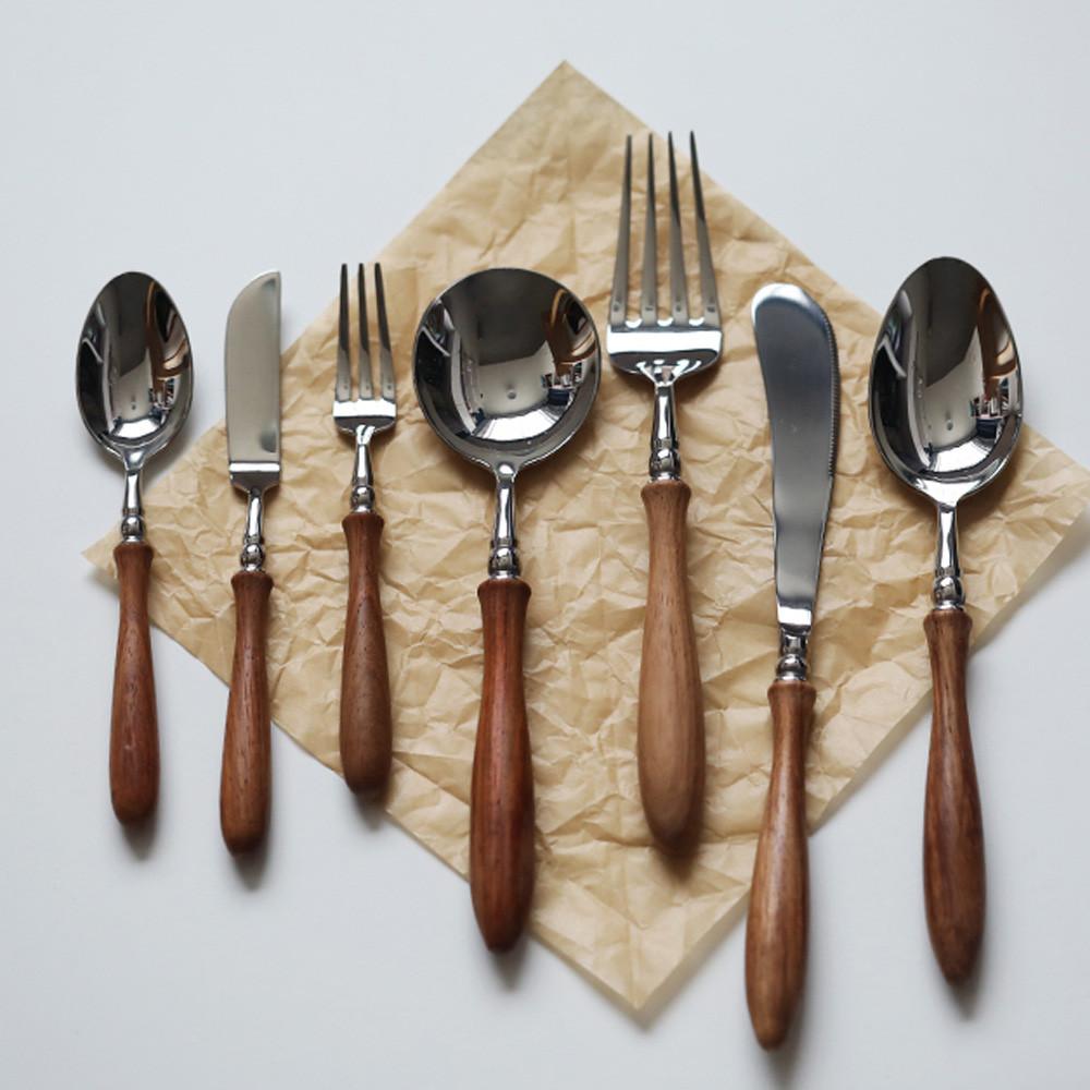 우드커트러리 커트러리세트 원목 포크 버터나이프 디저크포크