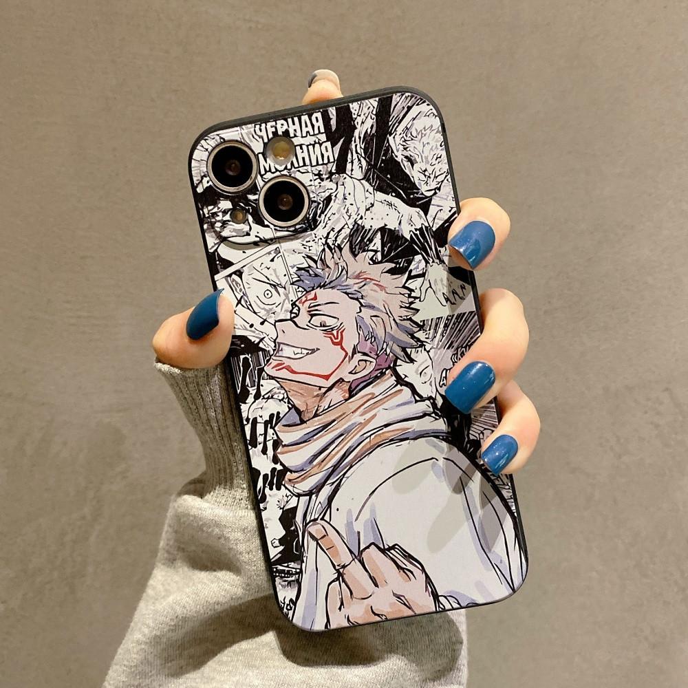 아이폰 15 케이스 주술회전 스쿠나 애니 캐릭터 실리콘폰 카메라보호 풀커버