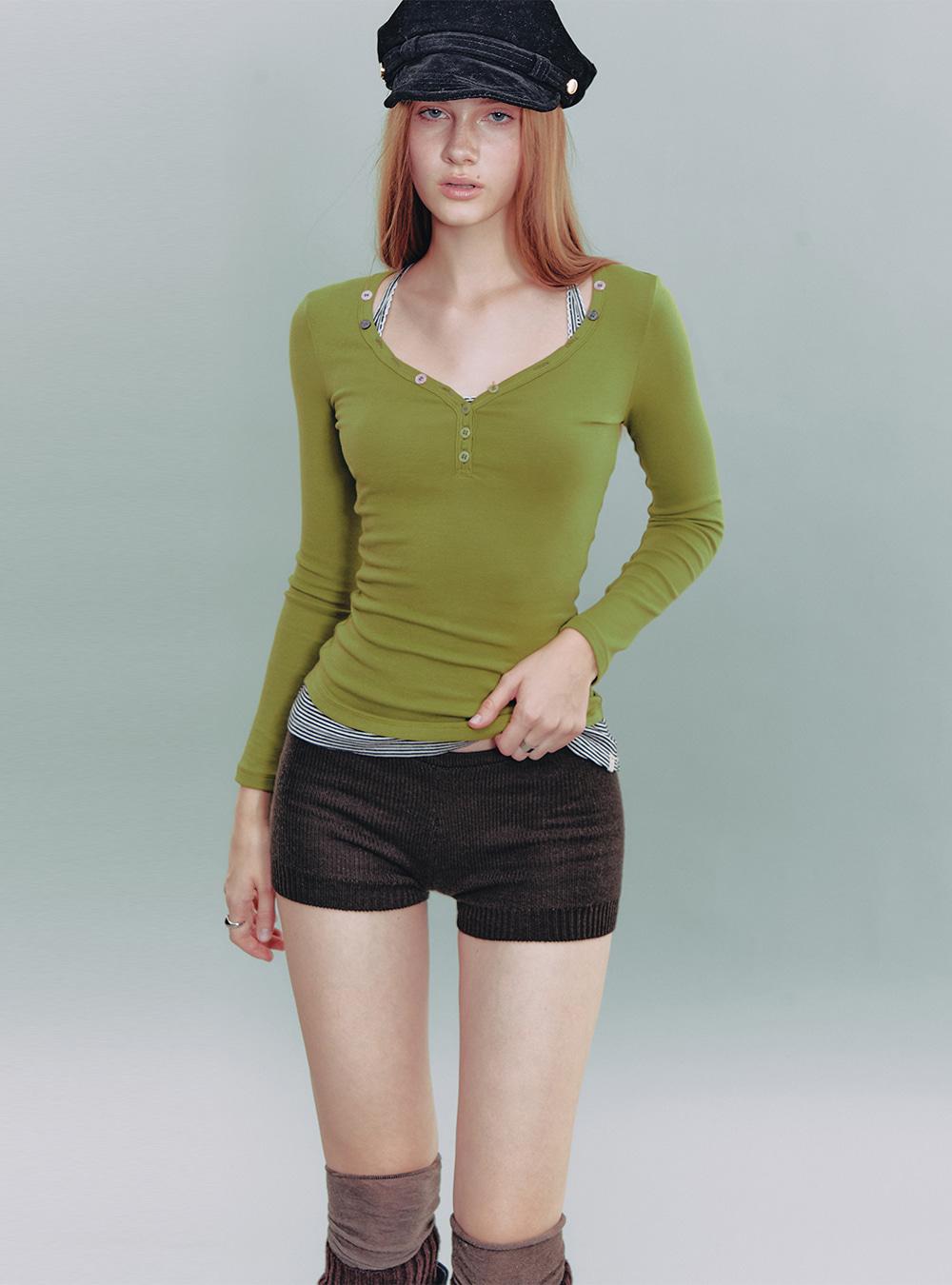 Olive Henley Top