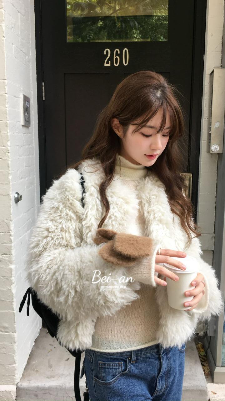 바이안 vegetable 베지터블 멜로우 퍼 자켓 라운드 연말룩 털 jk