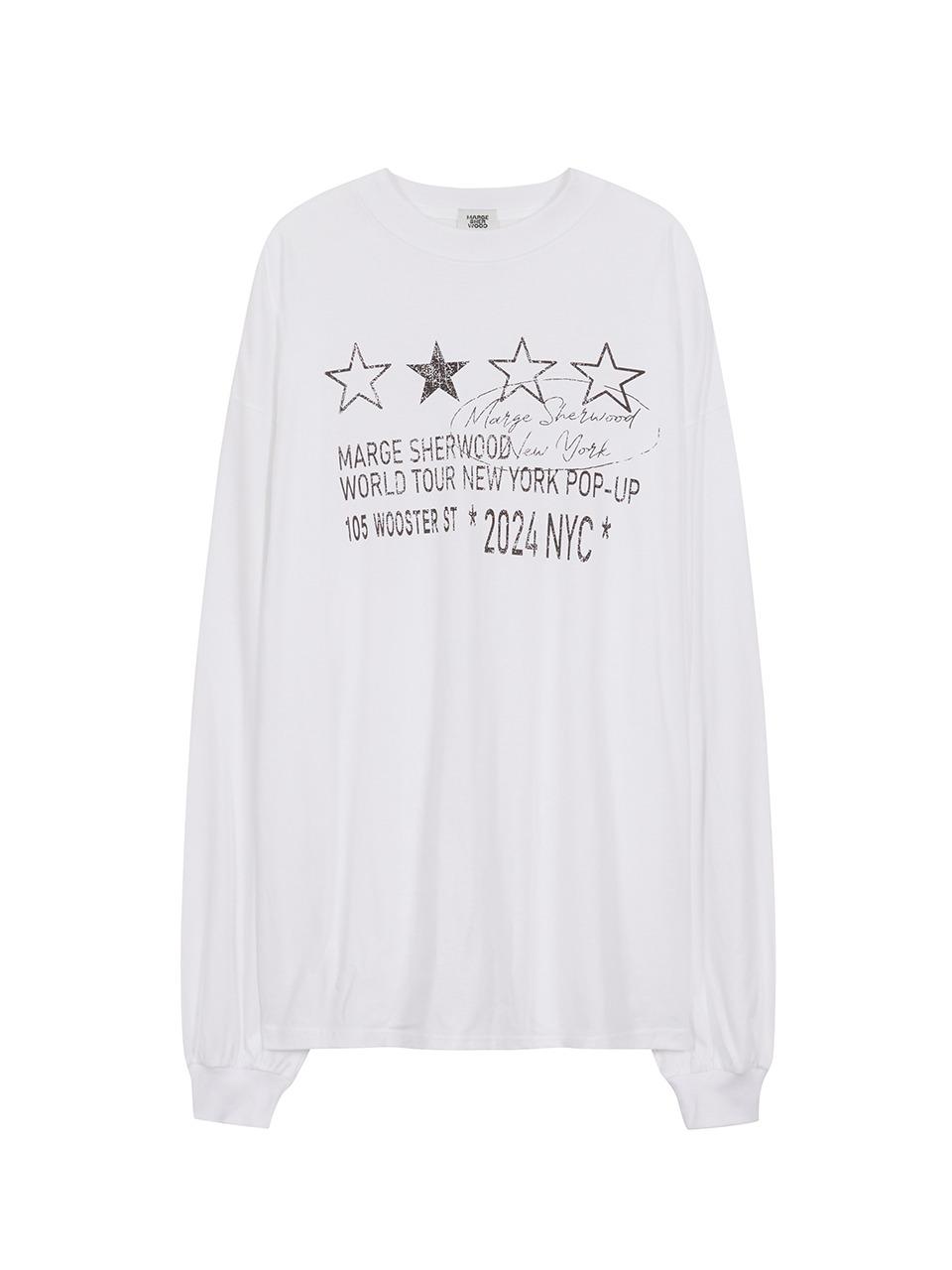 NEW YORK STAR LONG SLEEVE_white