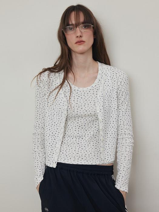 Floral Jacquard Cotton Set-Up Cardigan