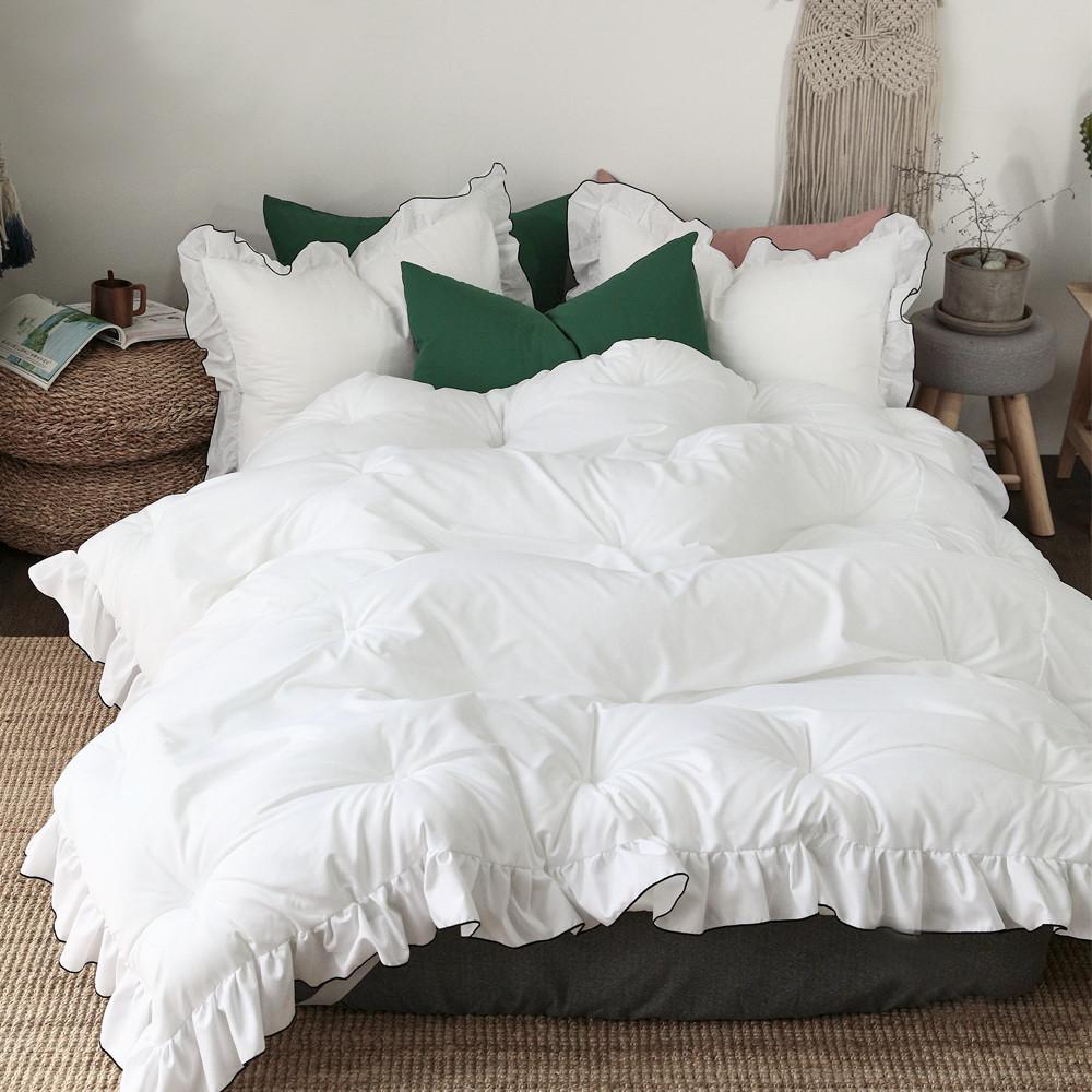 차렵이불 먼지없는 그루밍 프릴 사계절 가을 겨울 호텔침구 이불세트 침구 슈퍼싱글 퀸 킹