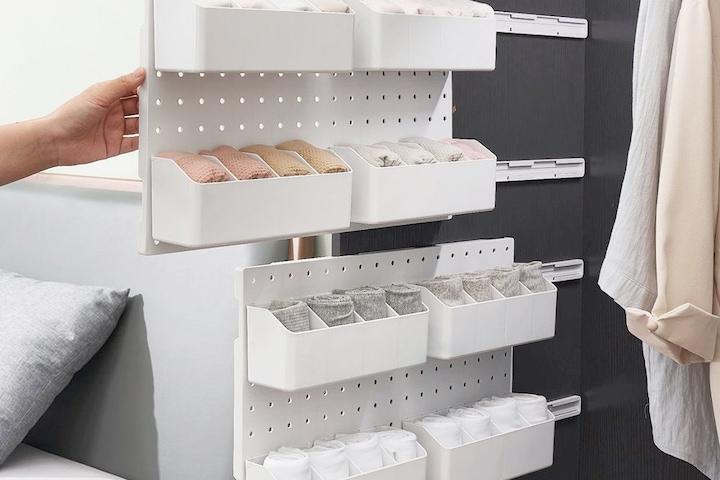 공간활용끝판왕! 무타공 슬라이딩 양말 속옷 정리함 2type