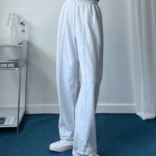 [교복템] 스티치 스트링 와이드 조거 팬츠