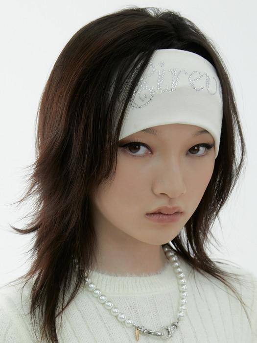 LETTERING HAIR BAND_CREAM