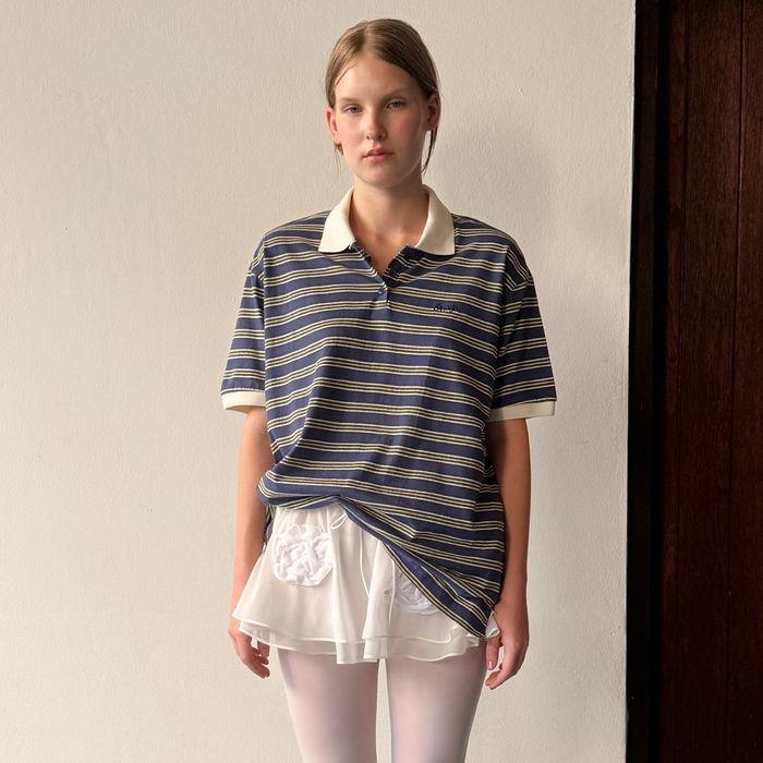 Stripe Half Sleeve PK Shirt (Blue)