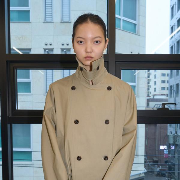 Belted Short Trench Coat (Light Khaki)