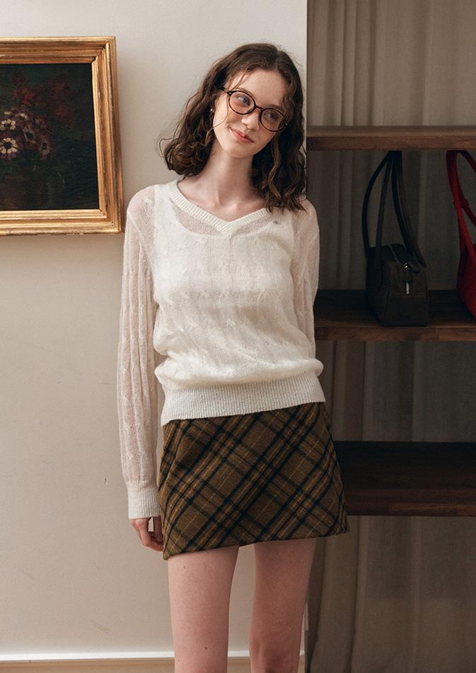 lotsyou_Vanessa Check Mini Skirt Mustard