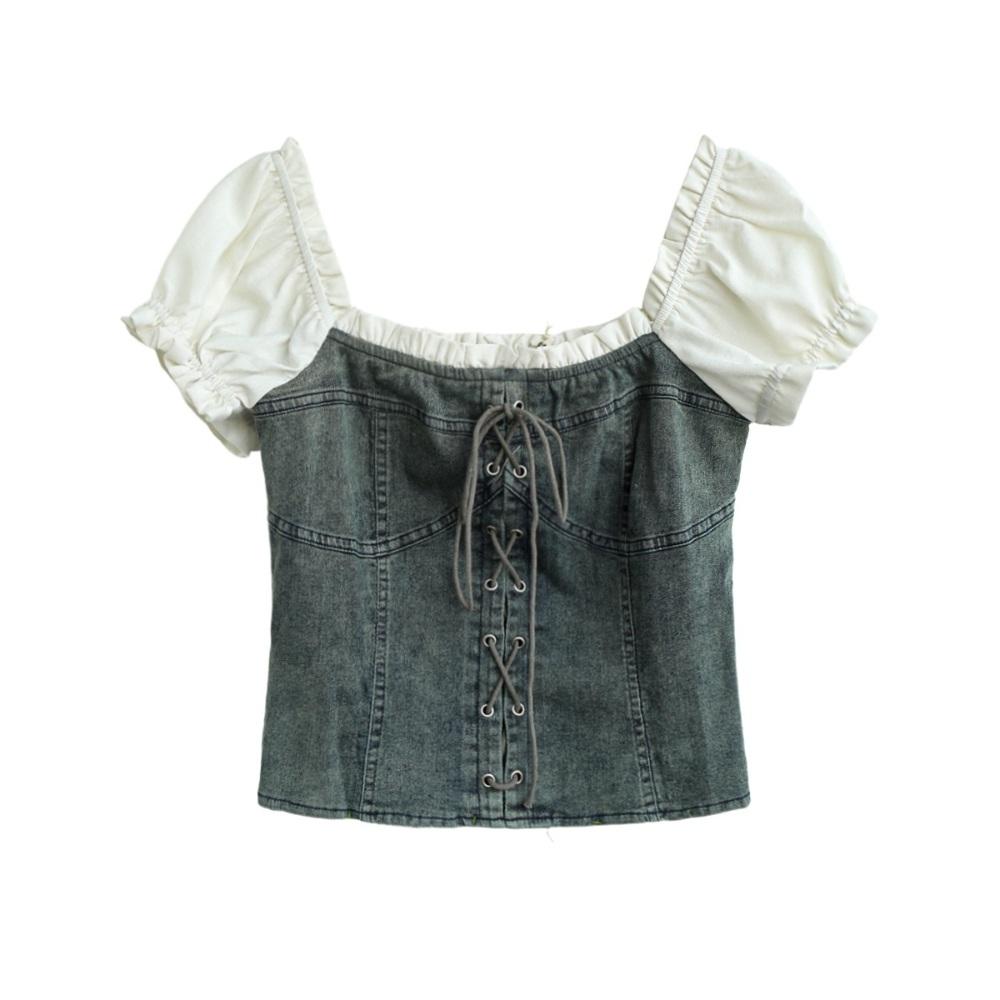 아일렛 콤보 퍼프 블라우스 226395531