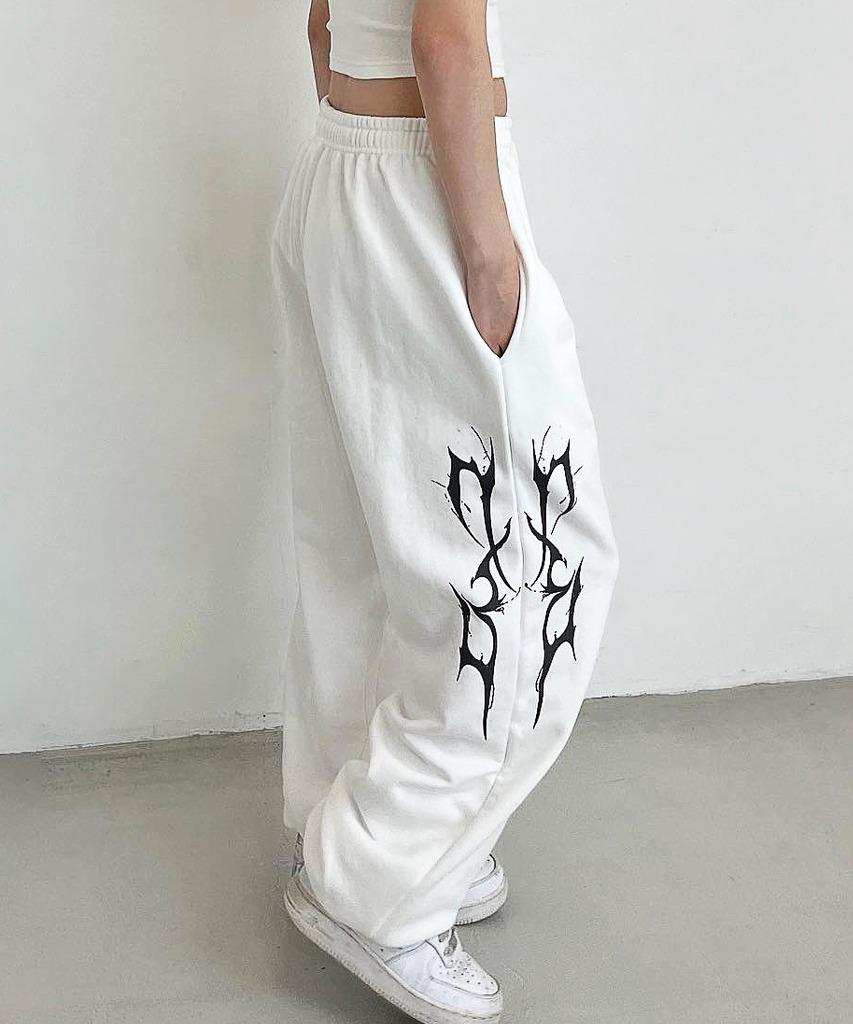 썬더 로고 팬츠 백아이보리