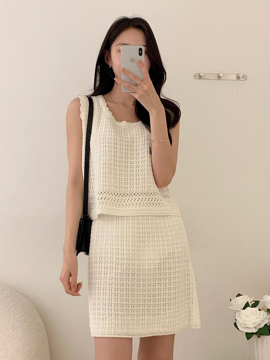 에어리 스카시 니트 투피스