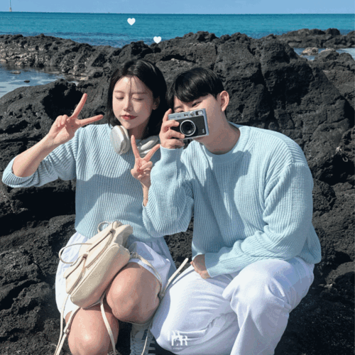 NEW 컬러 추가 ! [디어MADE/오늘출발] 메이 짜임 도톰 크롭 오버핏 커플 니트 커플 시밀러룩