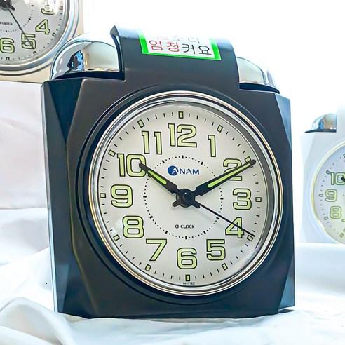 아남 트윈벨 시끄러운 무소음 탁상 알람시계 H752, 블랙