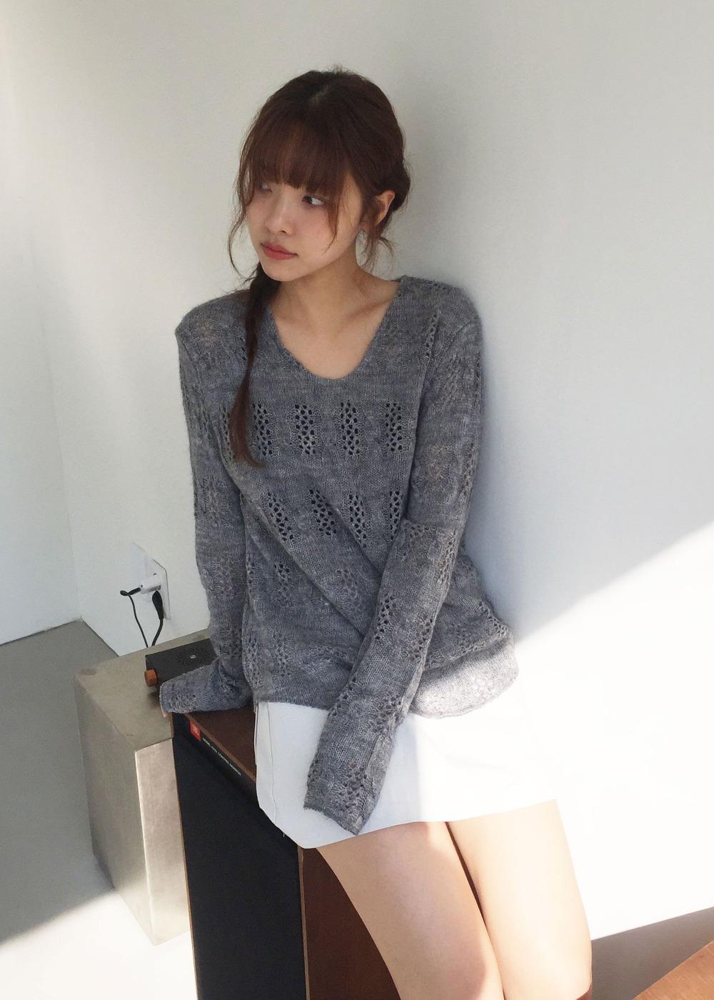 코번 데미지 여유핏 니트(3colors)