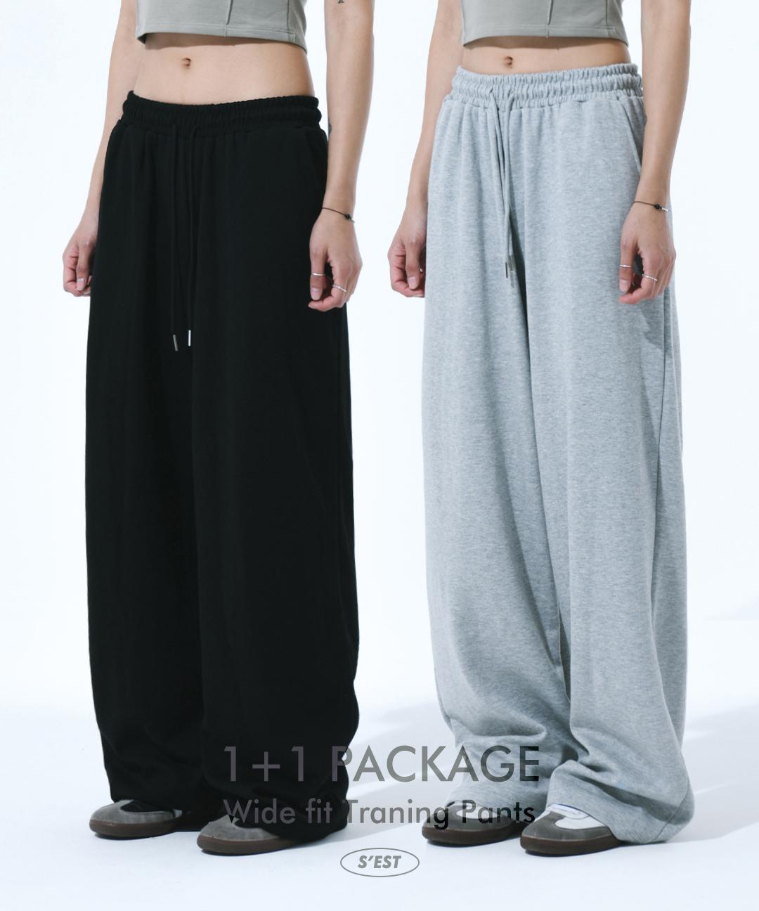 에스이에스티 [1+1] [메쉬원단] 와이드핏 트레이닝 스웨트 팬츠 - 6Color