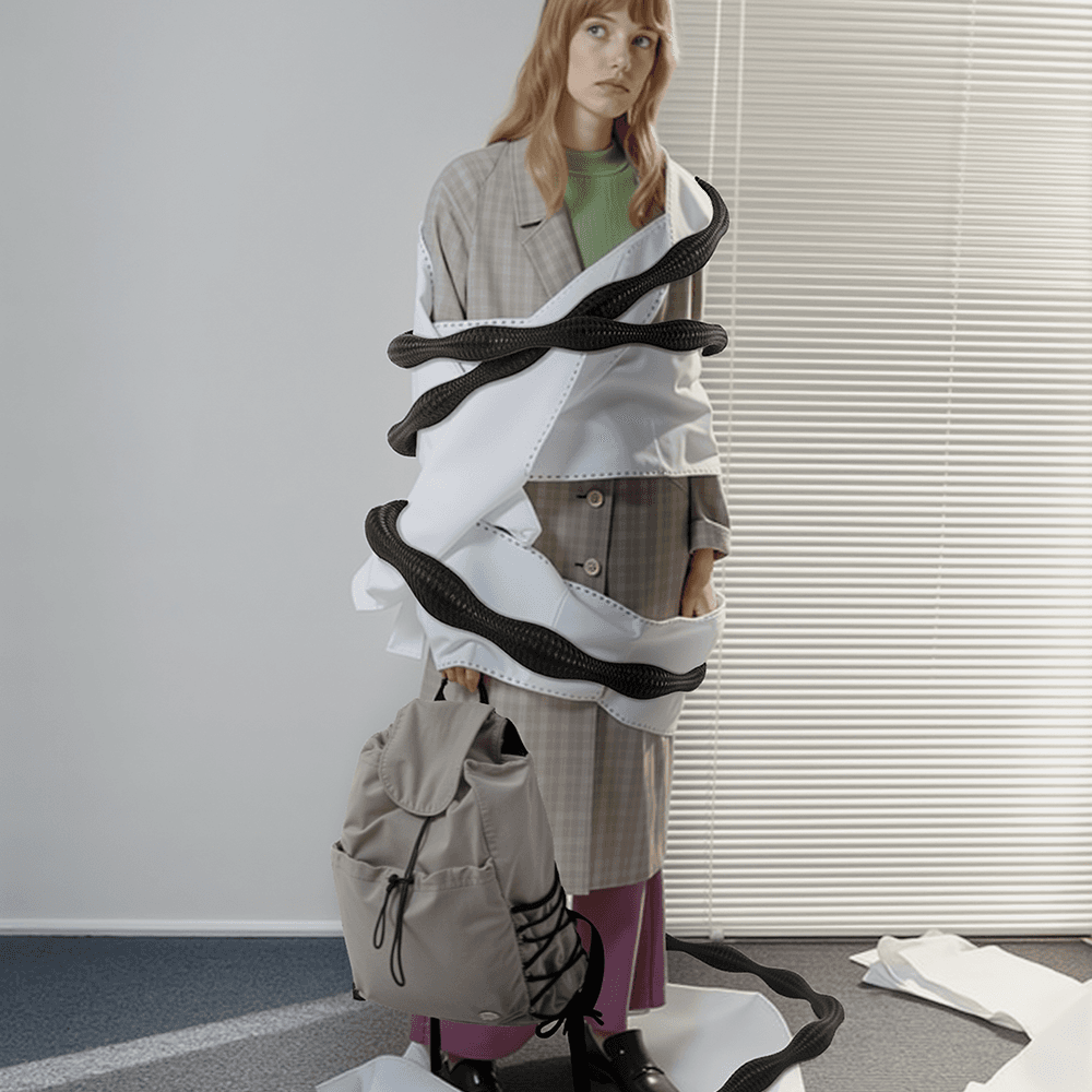 Loopy String Backpack / Light Gray