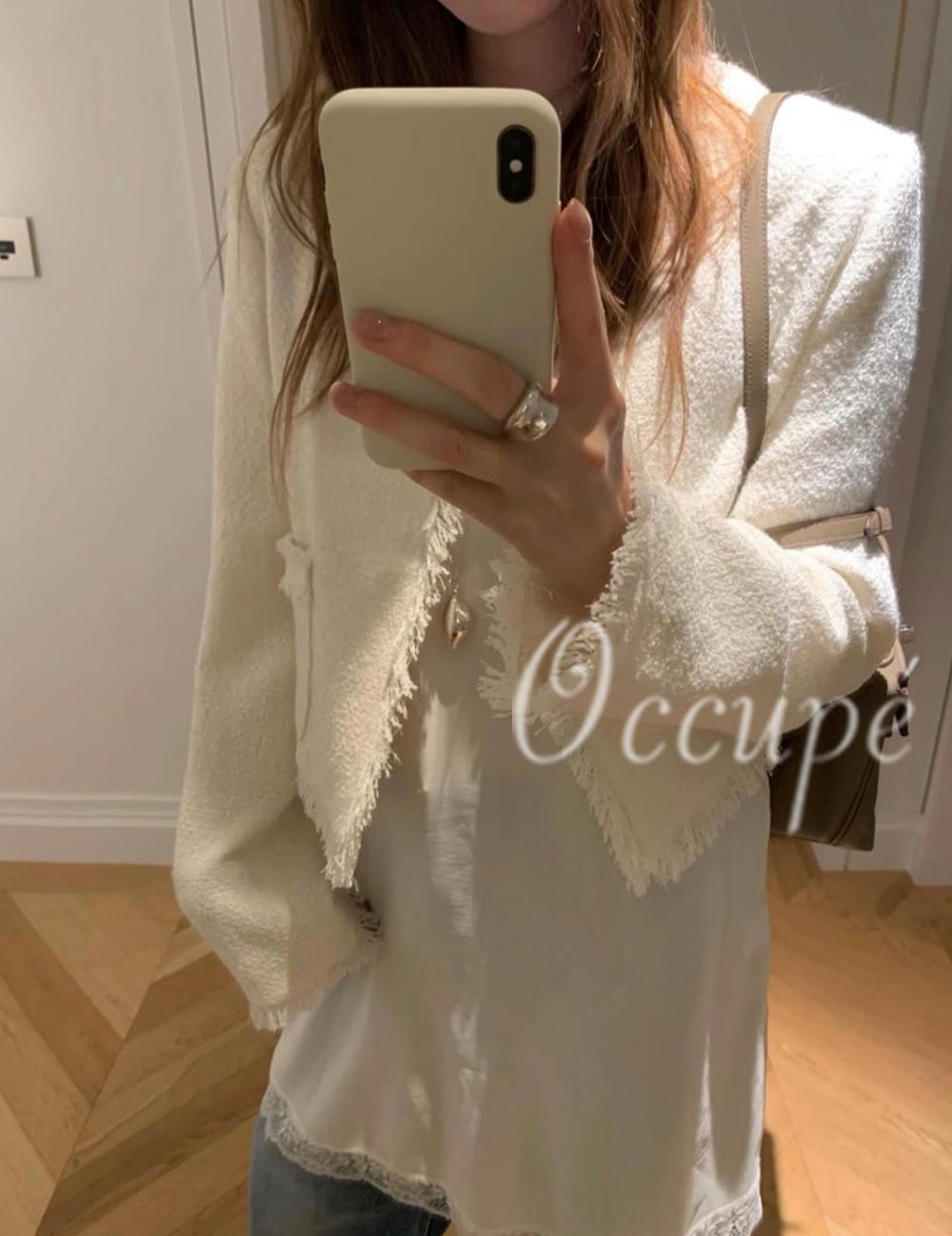 오큐페 [당일출고]포스터 리핀 울 수술 자켓 (2col) poster 트위드자켓