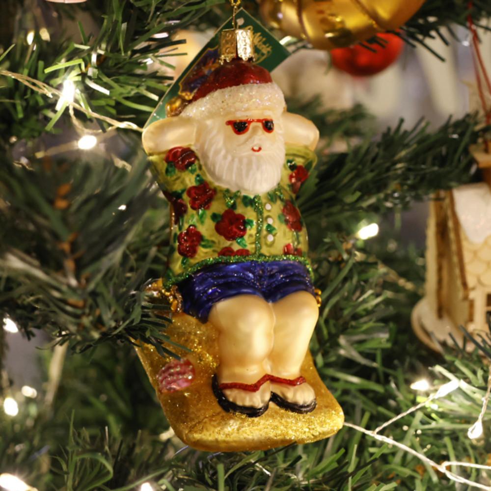 OWC 올드 월드 크리스마스 여름 산타 트리 오너먼트