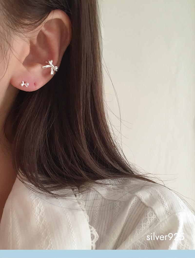 point ribbon earcuff (silver925)