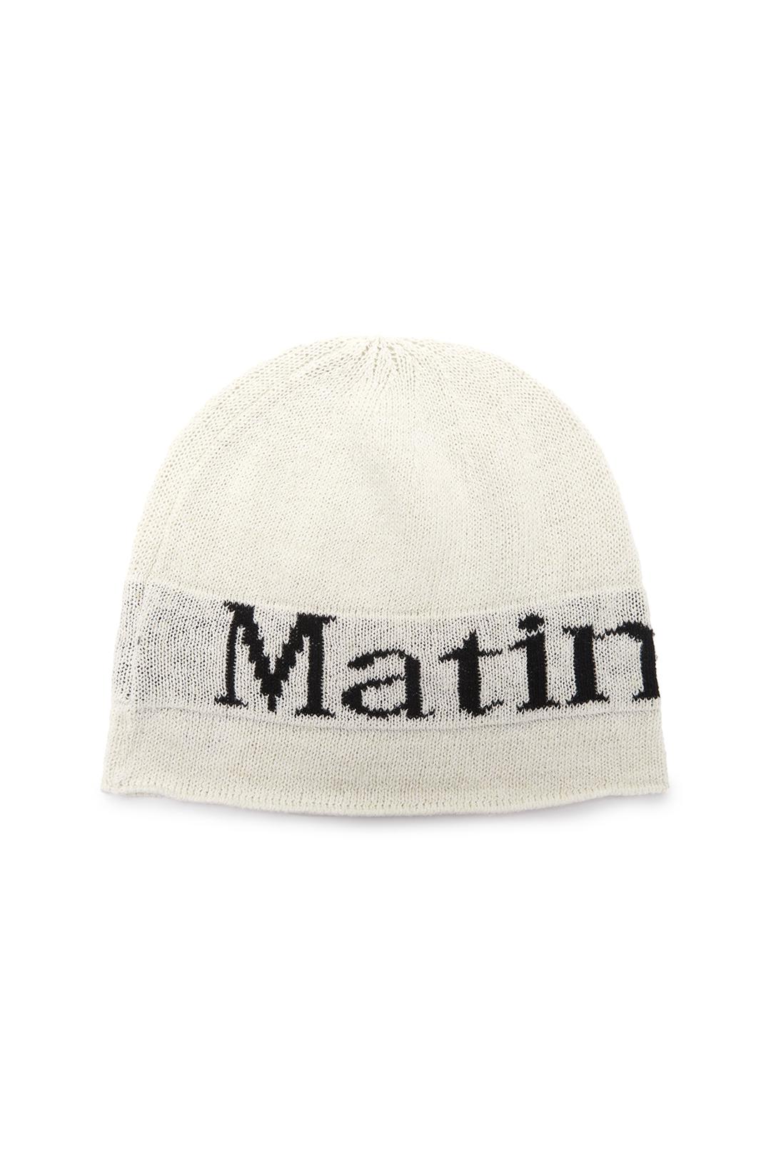 LOGO LINEN SHORT BEANIE IN WHITE